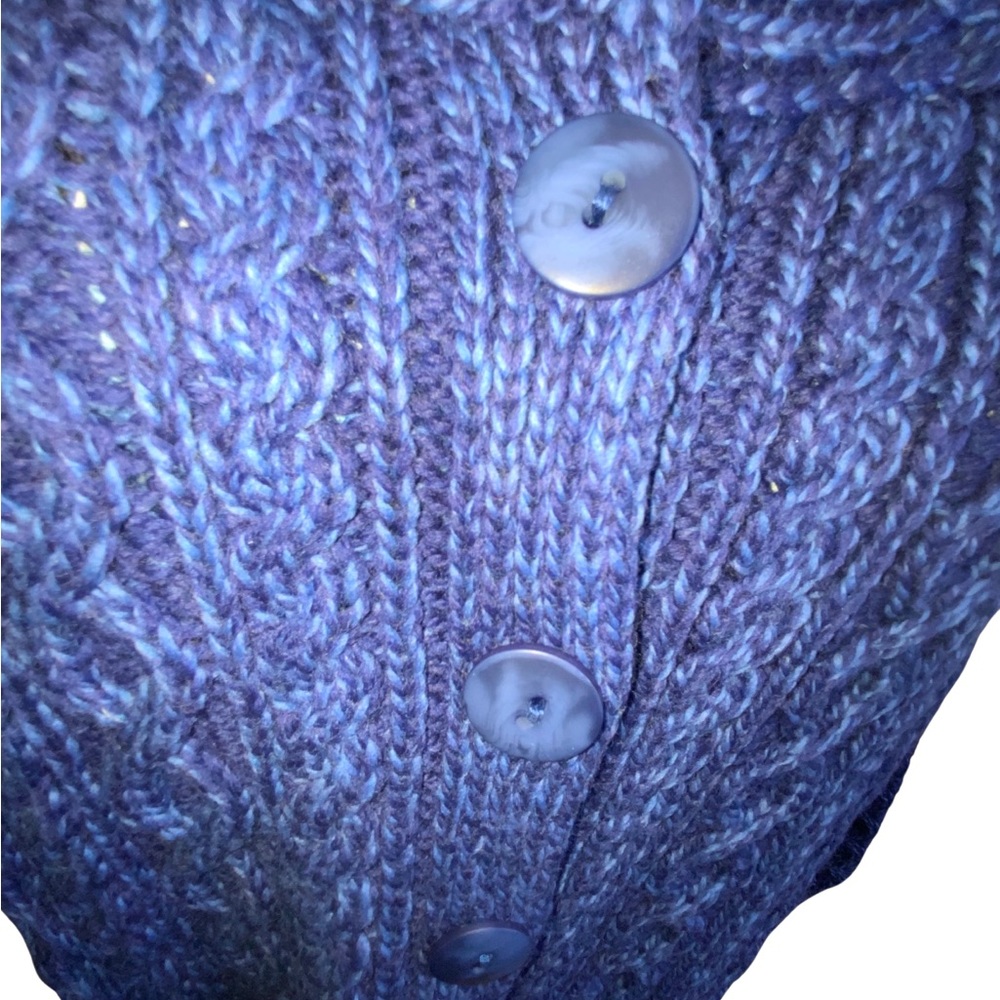 Aran Crafts Blue Women's Cardigan Sweater - Picture 5 of 12